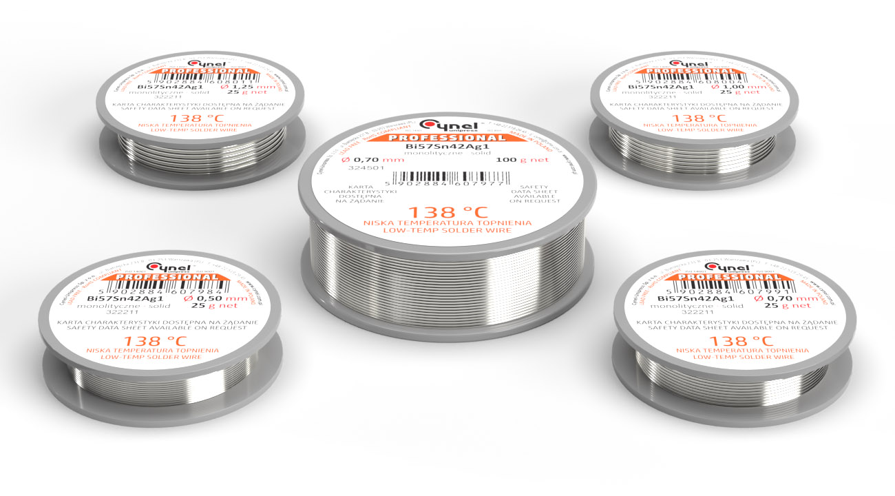 138°C  Low temperature solder wire