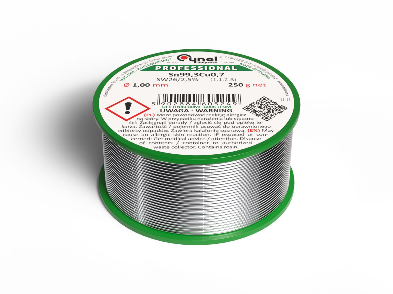 Sn99,3Cu0,7 SW26 - 1mm - 250g