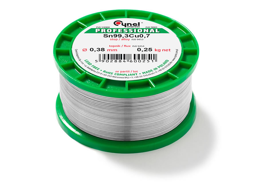 Sn99,3Cu0,7 PRO - 0,38mm - 250g