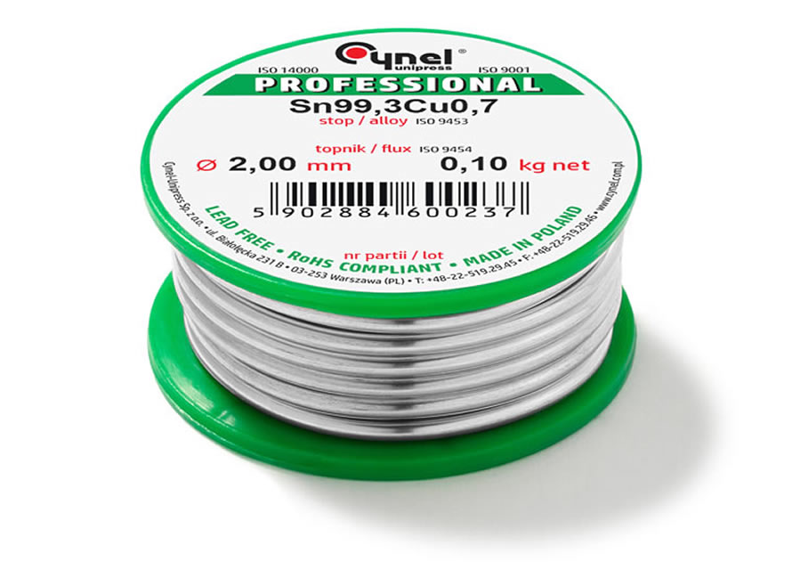Sn99,3Cu0,7 PRO - 2mm - 100g